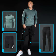 Load image into Gallery viewer, 5pcs / set tracksuit male compression sports wear for men gym fitness clothes running jogging exercise workout suits