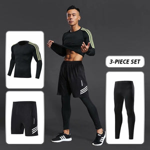 5pcs / set tracksuit male compression sports wear for men gym fitness clothes running jogging exercise workout suits