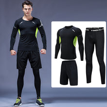 Load image into Gallery viewer, 3Pcs/Set Men&#39;s Tracksuit Compression Sports Suit Gym Fitness Clothes Running Jogging Sport Wear Training Exercise Workout Tights