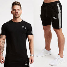 Load image into Gallery viewer, summer 2pcs Running Set Men T-Shirt short sleeves Football Soccer Basketball Sport Wear Suit Sportswear Men&#39;s Fitness Clothing