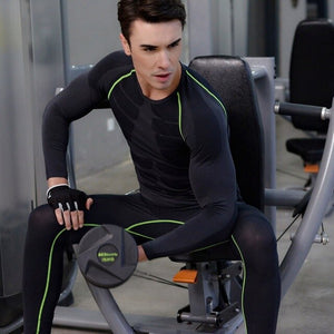 Men Sport Suits Set Long Sleeve Men's Sportwear Sport Wear for Fitness Running Compression Shirt Man Bodybuilding Leggings Pants