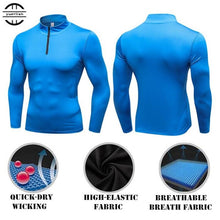 Load image into Gallery viewer, Men&#39;s Shapers Trainning&amp;Exercise Sweater 3D Tight Elastic Quick-dry Wicking Sport GYM Running Long Sleeves Stand Collar Sweaters