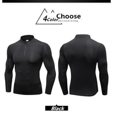 Load image into Gallery viewer, Men&#39;s Shapers Trainning&amp;Exercise Sweater 3D Tight Elastic Quick-dry Wicking Sport GYM Running Long Sleeves Stand Collar Sweaters