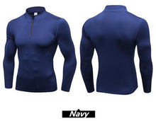 Load image into Gallery viewer, Men&#39;s Shapers Trainning&amp;Exercise Sweater 3D Tight Elastic Quick-dry Wicking Sport GYM Running Long Sleeves Stand Collar Sweaters