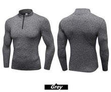 Load image into Gallery viewer, Men&#39;s Shapers Trainning&amp;Exercise Sweater 3D Tight Elastic Quick-dry Wicking Sport GYM Running Long Sleeves Stand Collar Sweaters