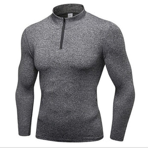 #9004 Winter Fall Men Gym Sport Hiking Running Training Thermal Top Long Sleeve Stand Neck Shirts Tops Sweaters 4Colors S-XXL