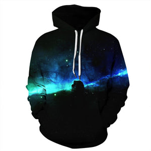 Winter Women/Men's Sport Hoodies Galaxy 3D Print Pocket Tops Coat Loose Sweatshirt Long Sleeve Training Pullover Hooded Sweaters