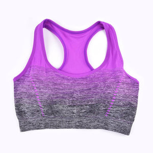 THUNSHION Sports Bra High Stretch Breathable Top Fitness Women Padded for Running Yoga Gym Seamless Crop Bra Gradient Sport Bra