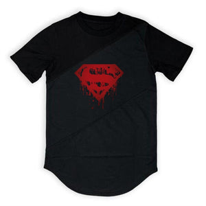 Superman Sport T Shirt Men Cotton Patchwork Mesh Mens Running T-Shirt Sportswear Bodybuilding Fitness Shirt slim fit Gym Tshirt