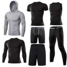 Load image into Gallery viewer, Men&#39;s Tight Sportwear Suit GYM Running Fitness Jogging Sport Wear Compression Leggings Training Pants Workout Sport Clothes Sets