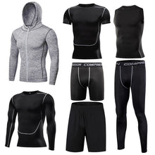 Load image into Gallery viewer, Men&#39;s Tight Sportwear Suit GYM Running Fitness Jogging Sport Wear Compression Leggings Training Pants Workout Sport Clothes Sets