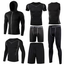 Load image into Gallery viewer, Men&#39;s Tight Sportwear Suit GYM Running Fitness Jogging Sport Wear Compression Leggings Training Pants Workout Sport Clothes Sets