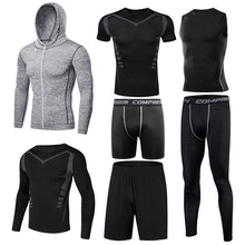 Load image into Gallery viewer, Men&#39;s Tight Sportwear Suit GYM Running Fitness Jogging Sport Wear Compression Leggings Training Pants Workout Sport Clothes Sets