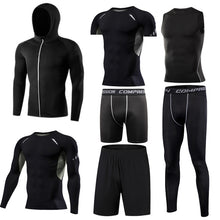 Load image into Gallery viewer, Men&#39;s Tight Sportwear Suit GYM Running Fitness Jogging Sport Wear Compression Leggings Training Pants Workout Sport Clothes Sets