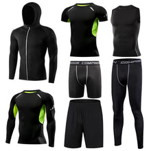 Load image into Gallery viewer, Men&#39;s Tight Sportwear Suit GYM Running Fitness Jogging Sport Wear Compression Leggings Training Pants Workout Sport Clothes Sets