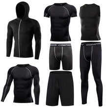 Load image into Gallery viewer, Men&#39;s Tight Sportwear Suit GYM Running Fitness Jogging Sport Wear Compression Leggings Training Pants Workout Sport Clothes Sets