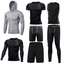 Load image into Gallery viewer, Men&#39;s Tight Sportwear Suit GYM Running Fitness Jogging Sport Wear Compression Leggings Training Pants Workout Sport Clothes Sets