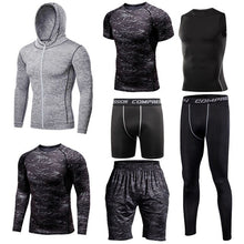 Load image into Gallery viewer, Men&#39;s Tight Sportwear Suit GYM Running Fitness Jogging Sport Wear Compression Leggings Training Pants Workout Sport Clothes Sets