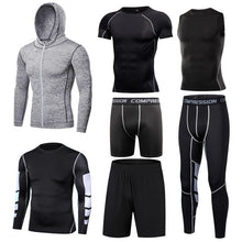 Load image into Gallery viewer, Men&#39;s Tight Sportwear Suit GYM Running Fitness Jogging Sport Wear Compression Leggings Training Pants Workout Sport Clothes Sets