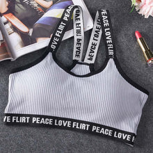 Load image into Gallery viewer, Letter Sports Bra Top Push Up Fitness Running Yoga Bra Underwear Cotton  Sport Tops For Women Gym Wear Solid Women Sportswear