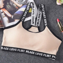 Load image into Gallery viewer, Letter Sports Bra Top Push Up Fitness Running Yoga Bra Underwear Cotton  Sport Tops For Women Gym Wear Solid Women Sportswear