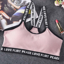 Load image into Gallery viewer, Letter Sports Bra Top Push Up Fitness Running Yoga Bra Underwear Cotton  Sport Tops For Women Gym Wear Solid Women Sportswear