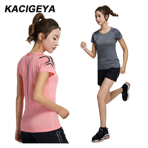 Women's Yoga Shirts Gym Breathable Sport Jersey Running Compression Dry Quick Short Sleeve Workout Woman Sport Fitness Tshirts