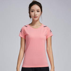 Women's Yoga Shirts Gym Breathable Sport Jersey Running Compression Dry Quick Short Sleeve Workout Woman Sport Fitness Tshirts