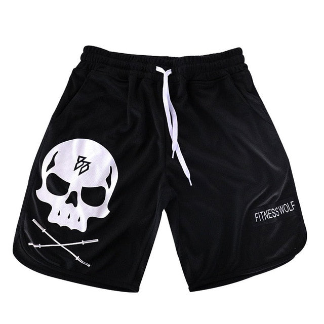 New Skull Running Shorts Men Jogger Quick Dry Fitness Bodybuilding Sweatpants Gym Sport Crossfit Shorts Men Training Short Pants